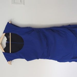 Le chateau bengaline ruched electric blue dress